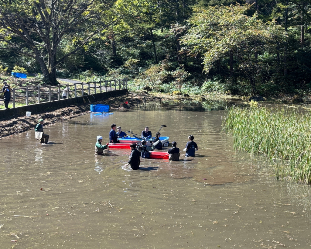 相葉ヒロミで整備を実施した草津の池